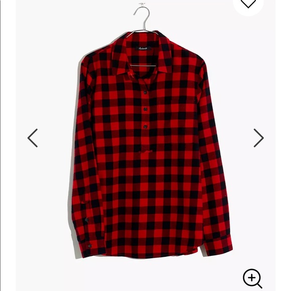 NWT Madewell Flannel Popover Shirt Buffalo Check - Picture 3 of 5